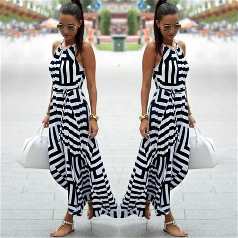 Moda Vestido Playa Rayas Sueltos Cortos Juveniles Vestido Mujer