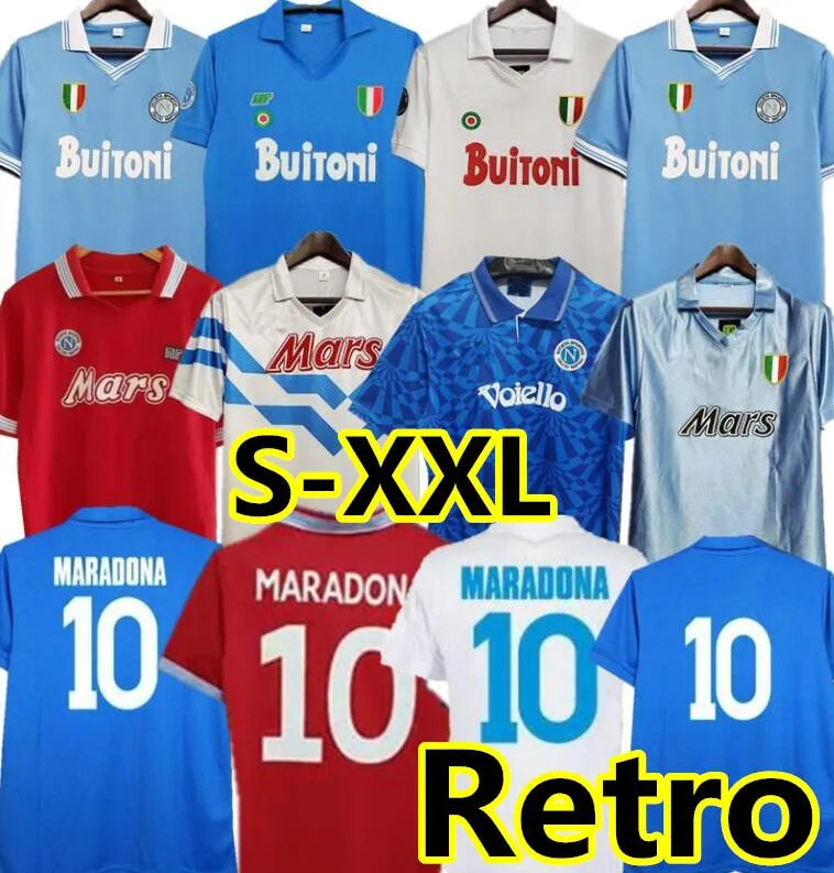 87 88 Napoli Retro Soccer Jerseys Maradona vintage 89 91 93 1986 1987 1988 1999 Coppa Italia Naples classic Football shirts