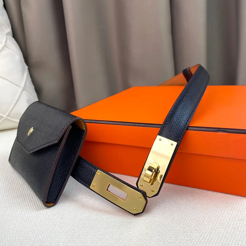Designer Belt Bag Fashion Women Waist Leather Bags 100% Calfskin Top Quality Mini Pouch Coin Cell Phone Wallet with Box