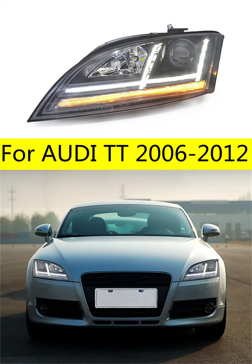Auto-Styling-Kopflaterne für Audi TT-Scheinwerfer 2006-2012 Scheinwerfer-LED-DRL-Signallampe HID BI Xenon mit AFS Auto Zubehör