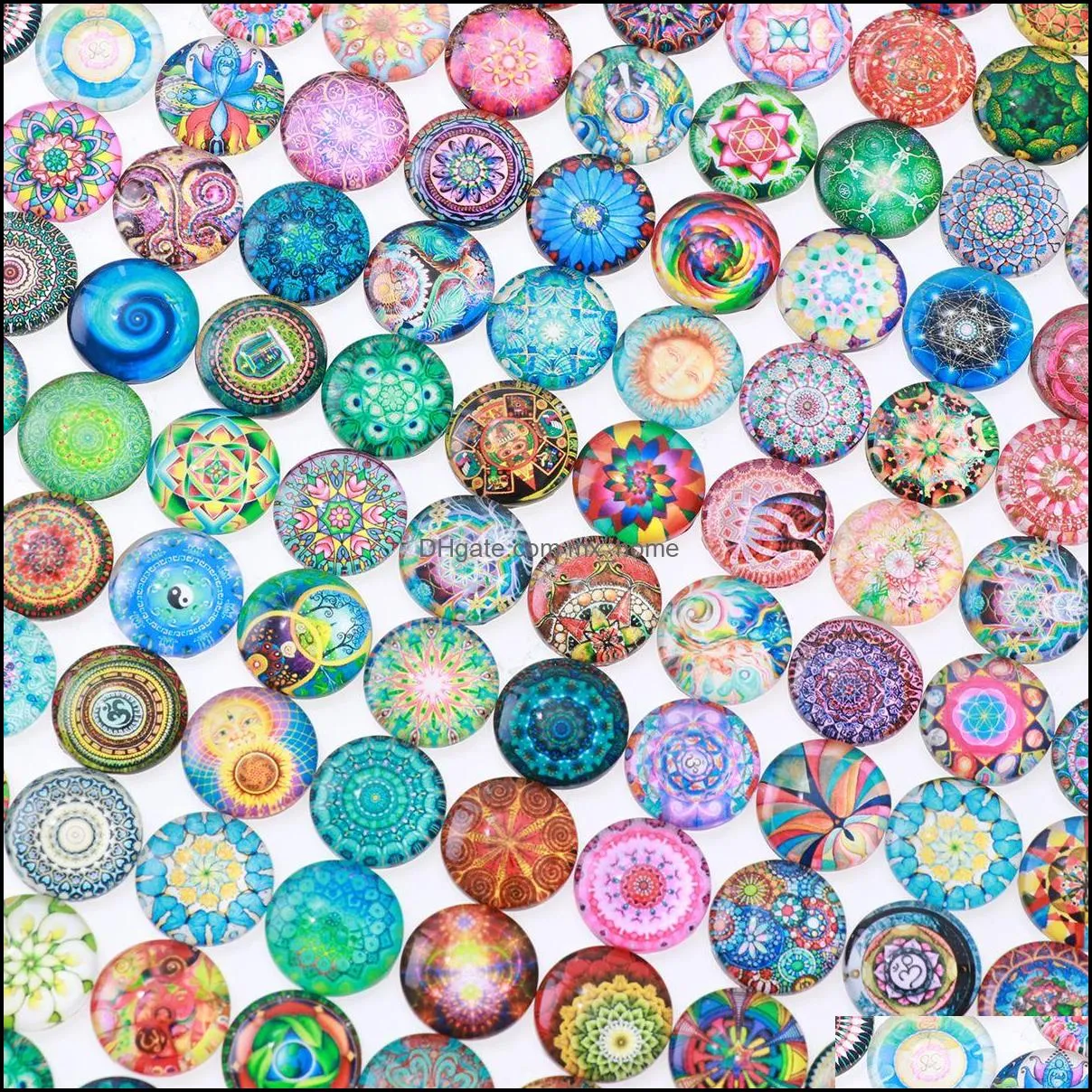 Home decoration 14mm Mixed Round Mosaic Tiles Glass Mosaic Decoration for Crafts Glass Mosaic Supplies For Jewelry Making