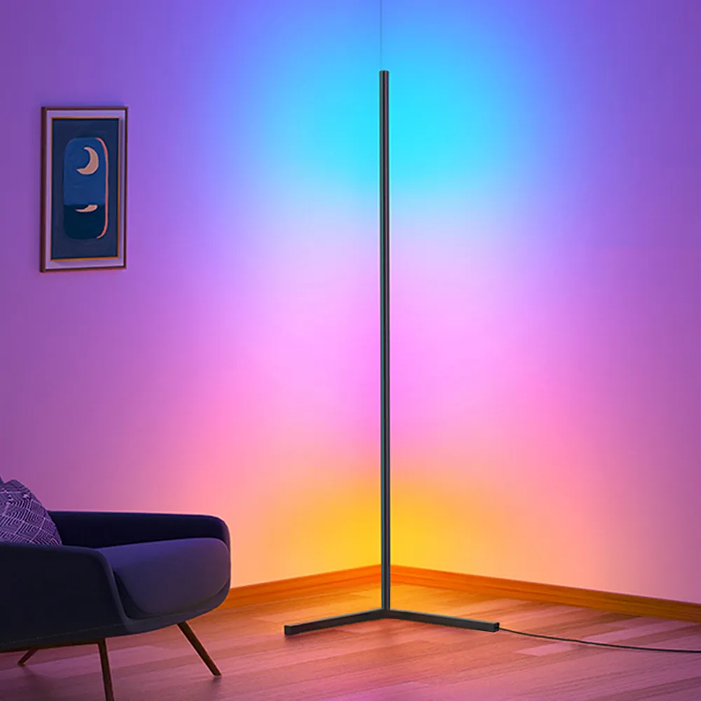 Floor Lamps RGB LED Floor Lamp Bedroom Bedside Decoration Wall Corner Light Living Room Art Decor Remote Indoor Party Stand Lighting