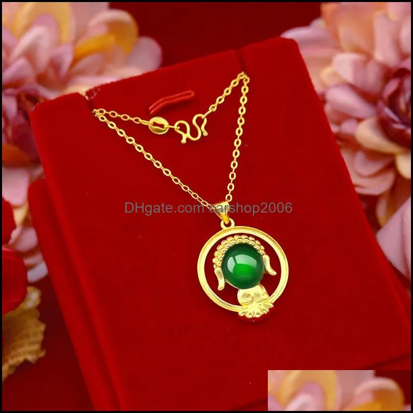 Fine Jewelry Wholesale 24K Gold Vintage Buddha Pendant Necklace Necklaces Fashion Women Girl Birthday Wedding Favors