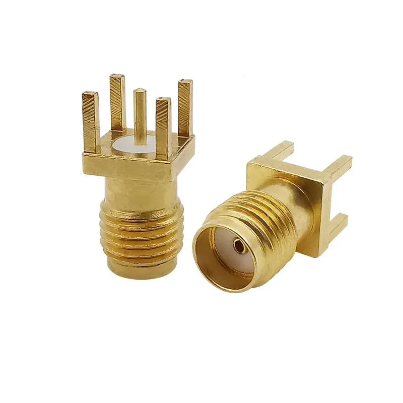 Other Lighting Accessories 5/2/1Pcs Brass SMA 4Pin Straight Female Jack Solder PCB Panel Edge Mount RF Coaxial Adapter ConnectorOther