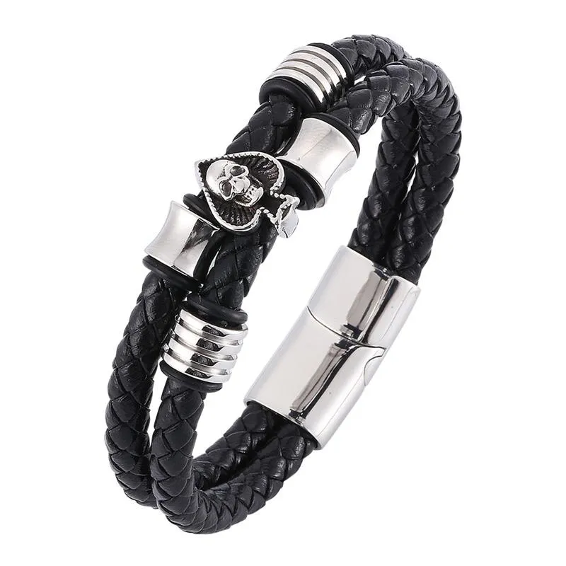 Bracelets de charme punk masculino espadas