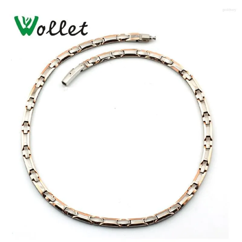 Chaines Wollet Jewelry Health Energy Titane Collier magnétique pour femmes hommes hématite germanium rose or métallique argent GoldChains Godl22