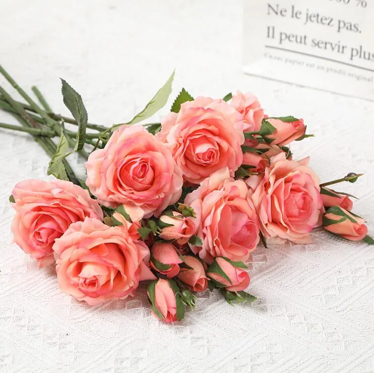 Rose Artificiali Fiori Bouquet Di Fiori Di Seta Rose Finte Con Stelo Lungo  La Decorazione Del Giardino Della Festa Nuziale Domestica Da 2,77 €
