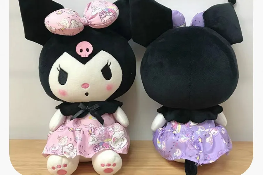 Anime Kuromi Plush Doll Lolita Princess Dress Melody Cute Little Devil Ragdoll Doll