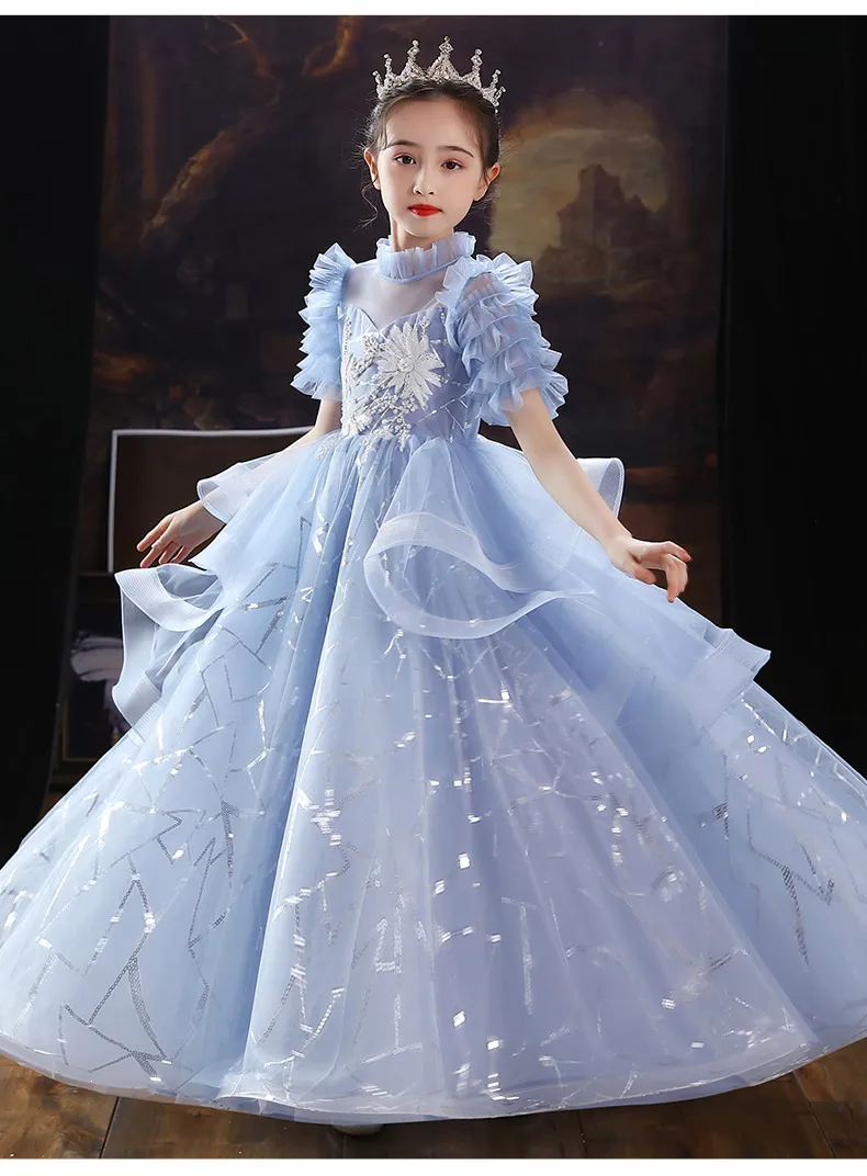 Children Wedding Princess Dress Lace Sequins European Style Kids Girl  Evening Gowns with Big Bow - China Girls Dresses and Dresses for Girls  price | Made-in-China.com