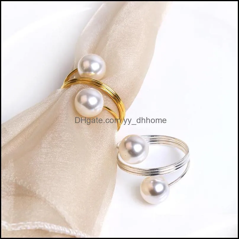 elegant pearl napkin ring wed two designs for choosing