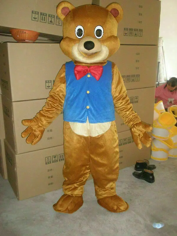 Professional New Mr Teddy Bear Mascot Costume Fancy Dress Adult Size