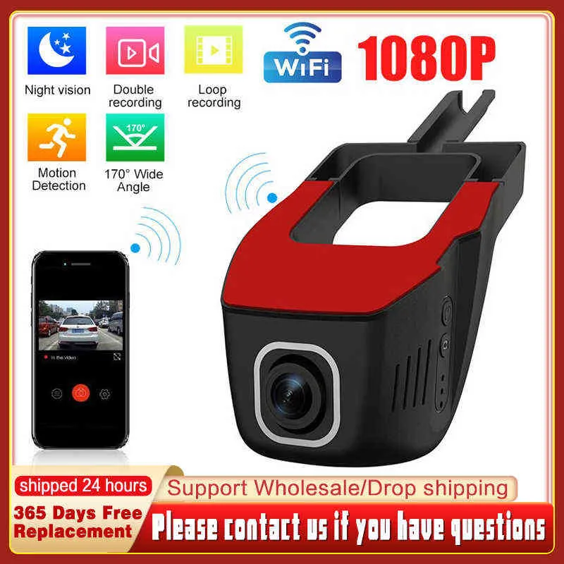 Hd P Car Dvr Camera Loop Recording Wifi Dash Cam K Wide Angle Night Vision Video recorder Cmos Hd Sensor Car Camera J220601