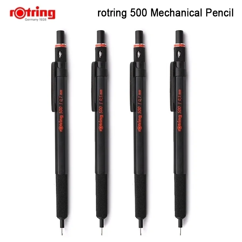 Rotring 500 0.5mm0.7mm matita meccanica portapenne in plastica Impugnatura zigrinata in metallo automatico 1 pezzo Y200709