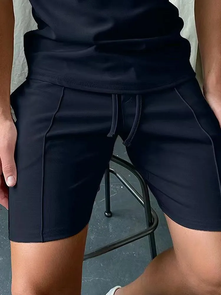 Pantalones cortos para hombres Pantalones cortos para hombre Sólido Slim Fit Pantalón corto Pantalones de cintura alta Fitness Gym Streetwear Pantalones rectos masculinos