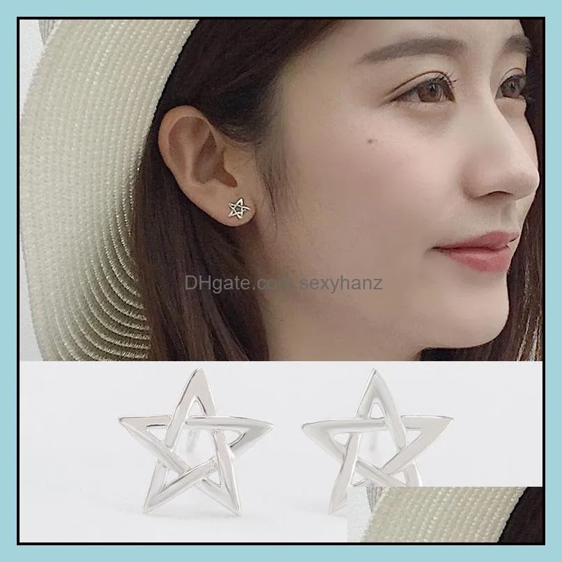 Stud Earrings Jewelry Womens Earring Brinco Real 925 Sterling Sier Tiny Cute Hollow Star Girls Kids Lady Gift Wholesale Yme112 Drop Delivery