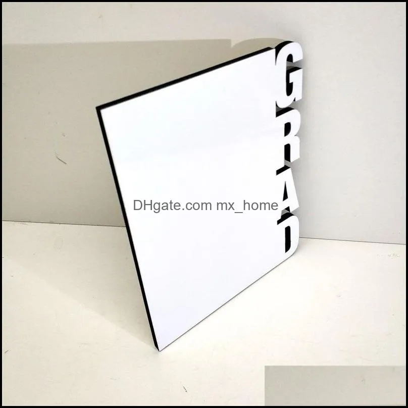 GRAD Woodiness Sublimation Blank Frames MDF DIY Photo Frame Three Dimensional Blank Slate Letter Shape Laser Cutting Frames Home