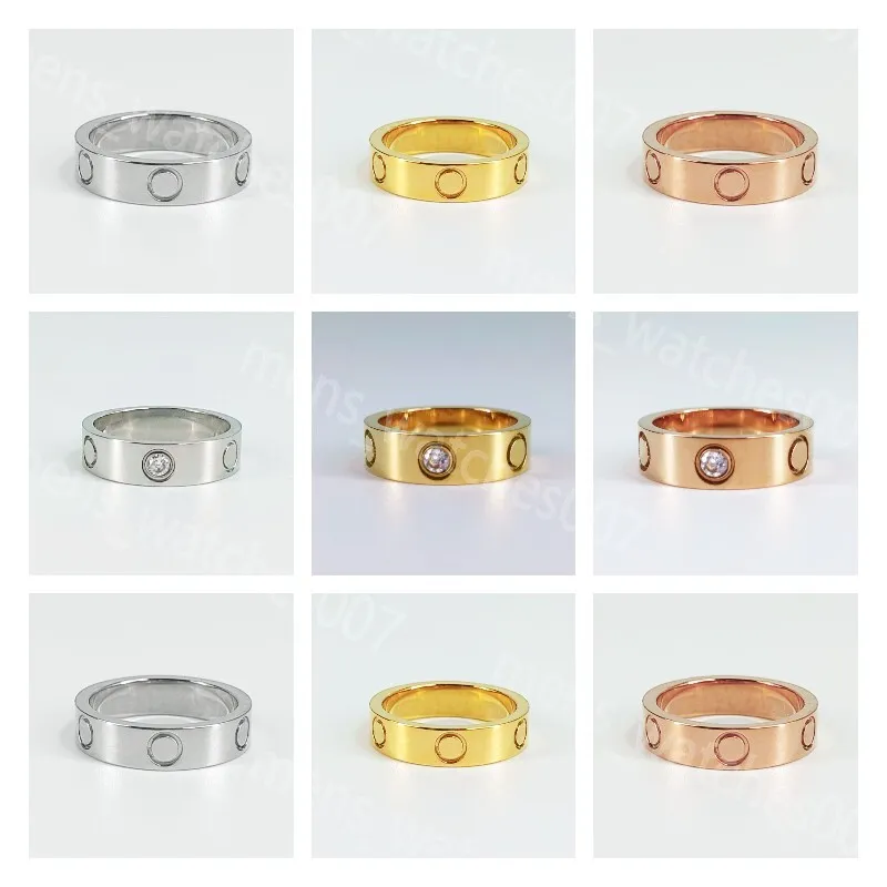 2022 Love Ring mens designer rings jewelry for women Titanium steel Width 4 5 6mm gold ring