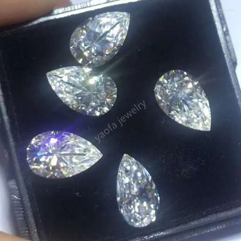 Andra laboratorier skapade vuxna karat diamant Moissanite Stone Pear Drop Cut VVS1 Vit lös syntes Moissanit för GRA -certifikat Wynn22