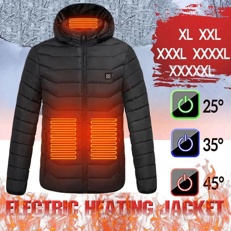 Vestes pour hommes gilet chauffant électrique USB chauffage à capuche coton manteau Camping randonnée chasse thermique plus chaud veste hommes