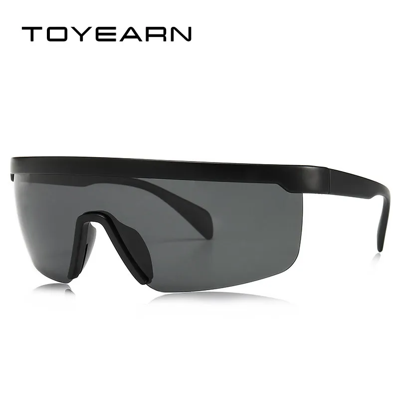 패션 TR90 바람 방전 스포츠 편광 선글라스 남성 브랜드 거울 대형 평평한 상단 고글 태양 안경을위한 패션