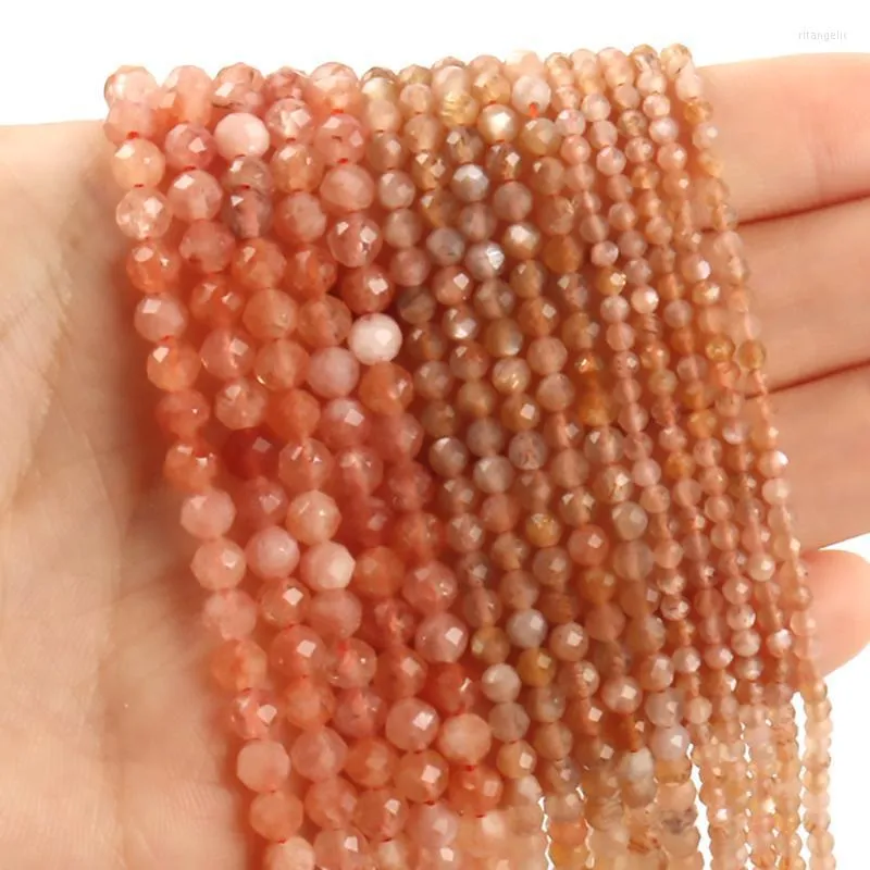 Other Faceted Natural Stone Round A Sunstone 2/3/4mm Waist Spacer Beads For Jewelry Making Diy Bracelet Necklace Earrings 15 Inches Rita22