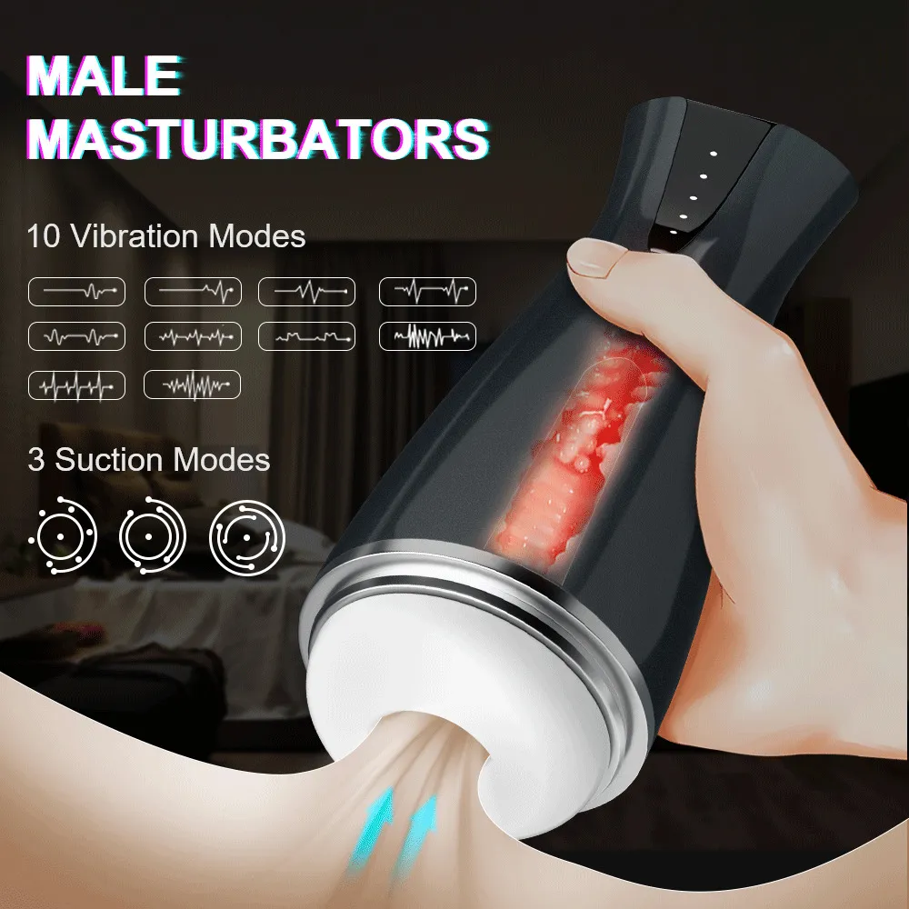 Automatic Blowjob Sucking Masturbations Cup Vacuum Clamping Vibration Voice Real Vagina Male Masturbators Adult sexy Toys For Men