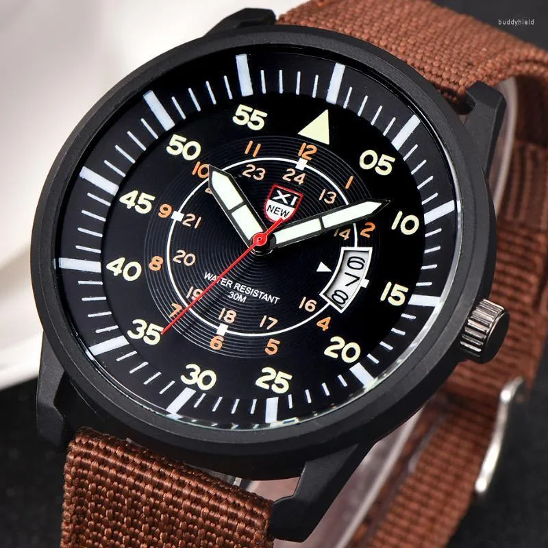 Armbanduhren XI Uhren Männer Mode Marke Militäruhr Herren Nylonband Casual Datum Uhr Armee Stunden Relogio Masculino 2022