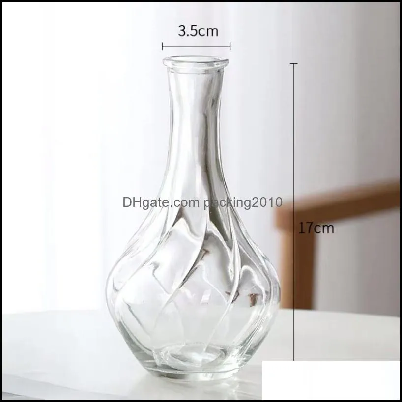 nordic creative simplicity glass vases rich bamboo lily striped vase home living room flower arrangement 17cm desk ornaments