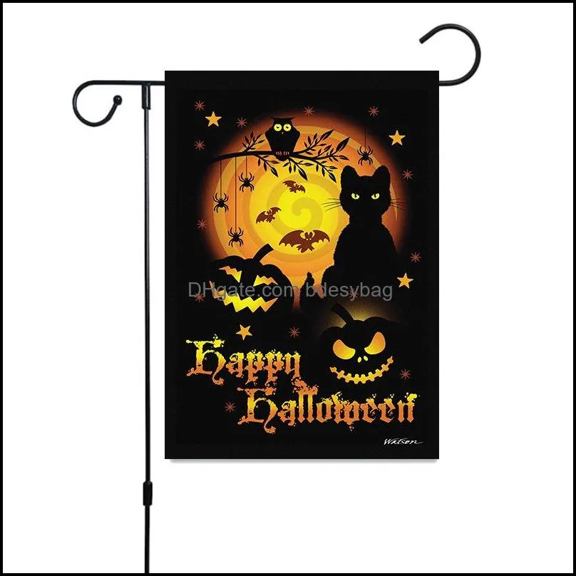 halloween flag pumpkin garden flag halloween home decoration festive atmosphere dressed up in 11 styles high definition printing