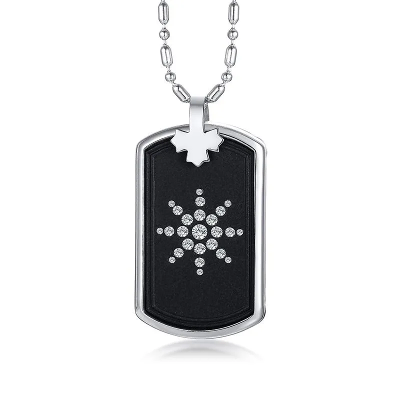 Pendentif Colliers Cadeau De Vacances Collier Pour Hommes Noir Incrustation De Pierre Volcanique Avec Strass Brillant Style De Mode Bijoux Pour Hommes 2022Pendentif