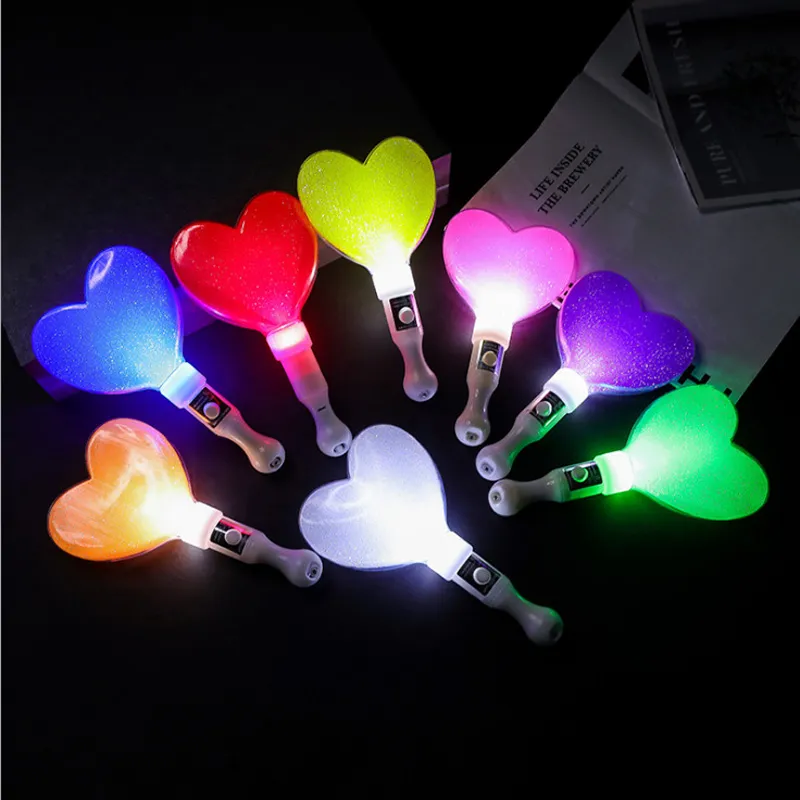 Estilo curto Love Light Stick Led Pentagram Glowing Stick Concert Support Props Kids Happy Birthday Party Decor Toys Glow LX4975