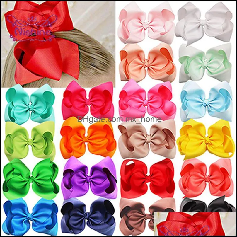 children`s solid color grosgrain ribbon bowknot hairpcute handmade bows duckbill clip baby headwear sweet hair accessories