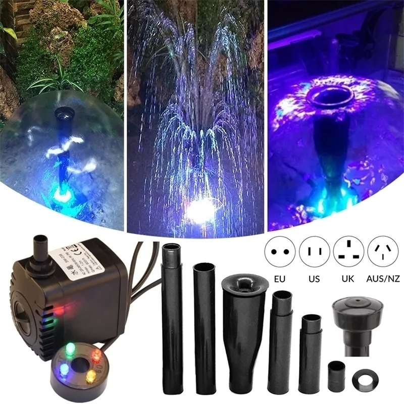 Rium Pompe à eau Fontaine de jardin Riums à oxygène avec lumière LED Fontaine Maker D30 Y200917