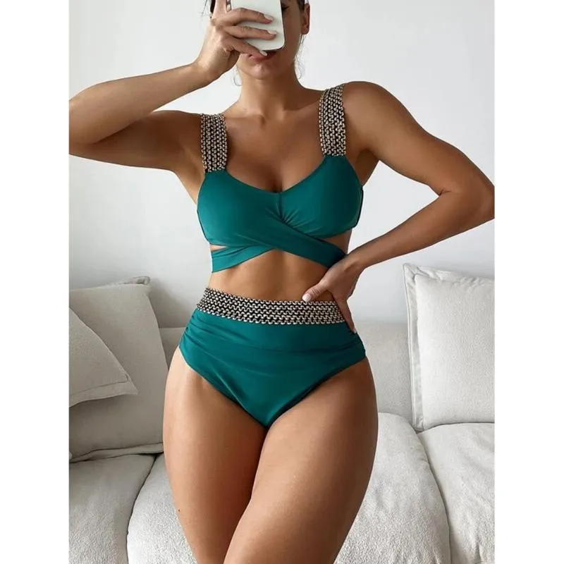 Womens High Waist Tummy Control Two Piece Swimsuits For Tall Women