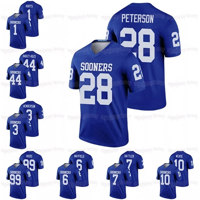 CeoA3740 2021-22 Football Jersey NCAA College Reggie Grimes Seth Kyler Murray CeeDee Lamb Mikey Henderson T.J. Pledger Baker