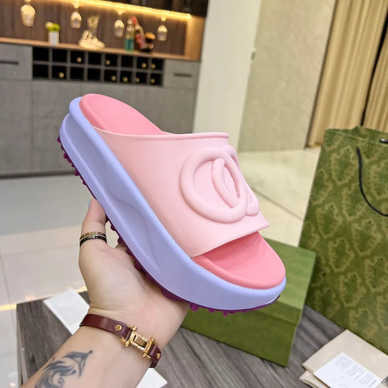 Milan Designer Sandals Thick Sole Women Shoes luxury Slides Foam Rubber Sandals Size 35-41 model HX01