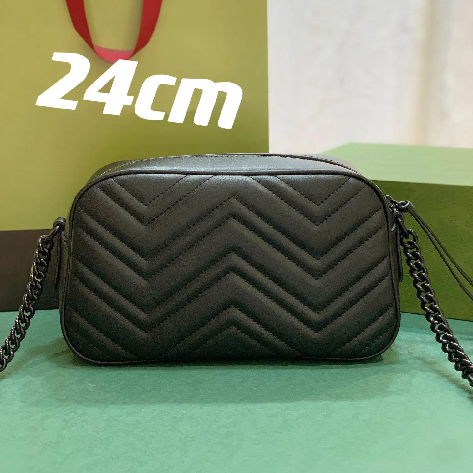 Tous les sacs à bandoulière à rabat carré pour appareil photo noir Lady Designer 18cm et 24cm Deux tailles disponibles