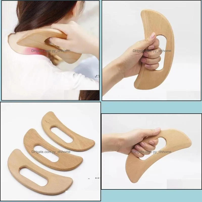 wooden lymphatic drainage massage tool handheld gua sha scraping paddle anti cellulite muscle pain relief paf12130