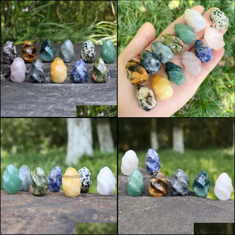 mini torch statue natural stone carved decoration quartz hand polished healing crystal reiki trinket gift room ornament