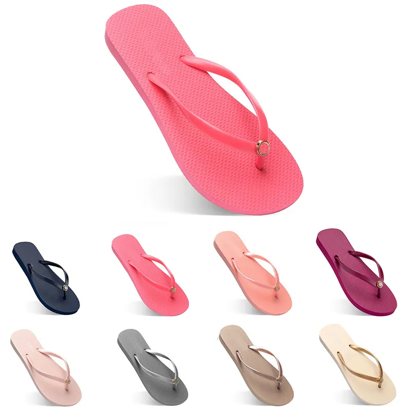 Kvinnor tofflor Fashion Flip Flops Beach Hotel inomhus Slipper Triple Black Pink White Lemon Green Grey Blue Womens Skor Tjugo nio