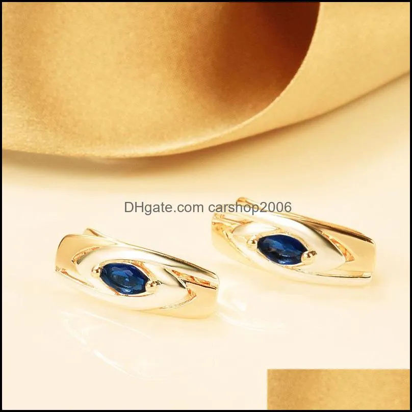 Dangle Chandelier Earrings Jewelry Simple Gold Blue Gem Ladies Hollow For Women Valentines Day Gift Drop Delivery 2021 Sndoj