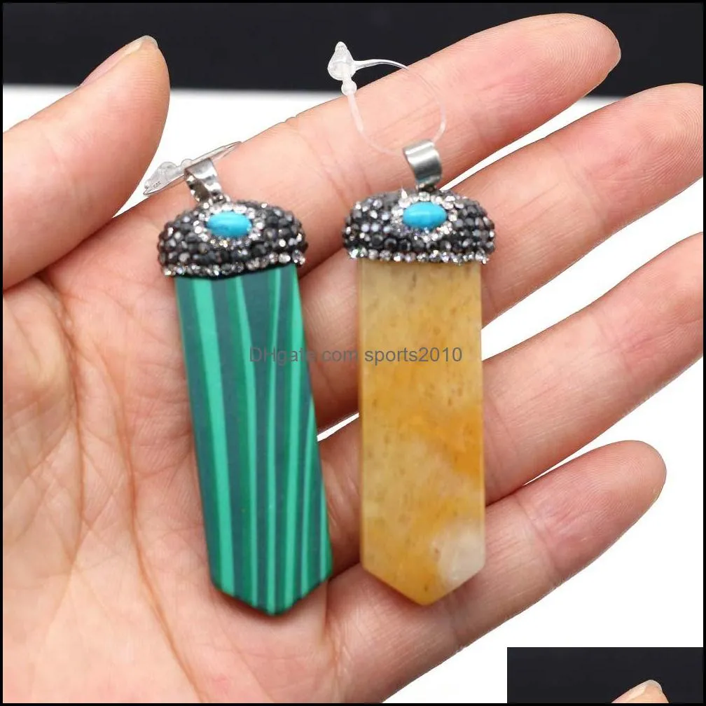 wrap natural stone 7 chakra charms sword shape rose quartz healing reiki crystal tiger eye pendant finding for diy men neck sports2010