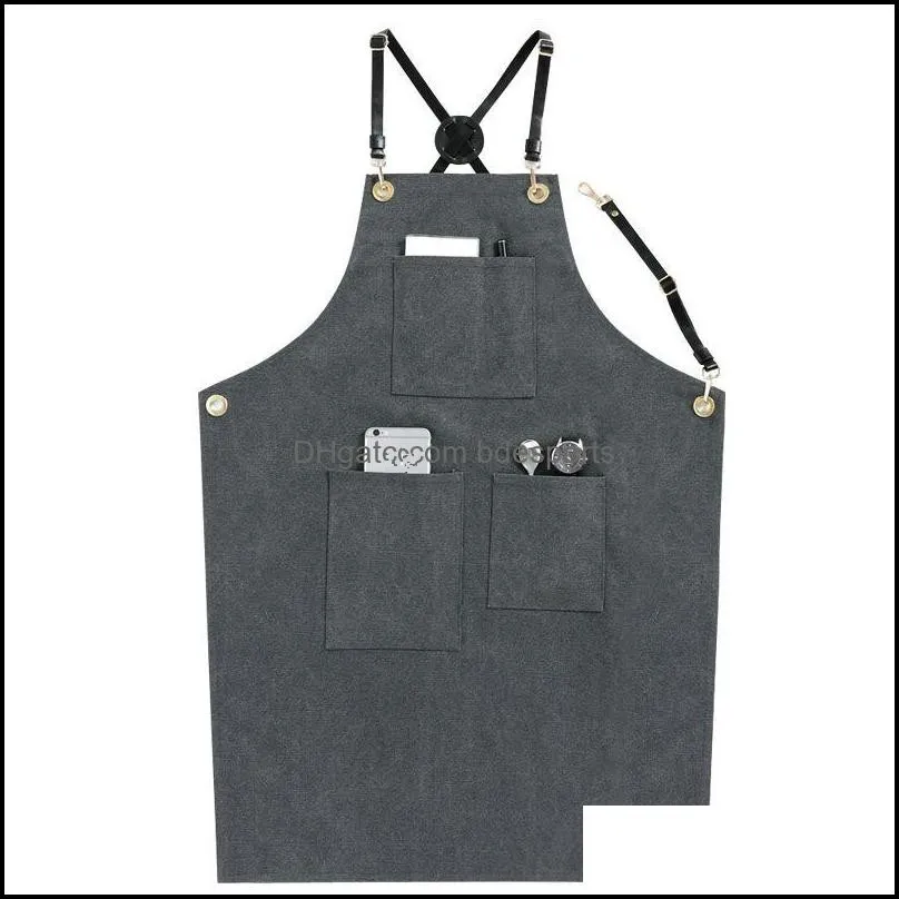 Aprons Canvas Wearproof Wome Cooking Apron Thicken Barber Chef Kitchen