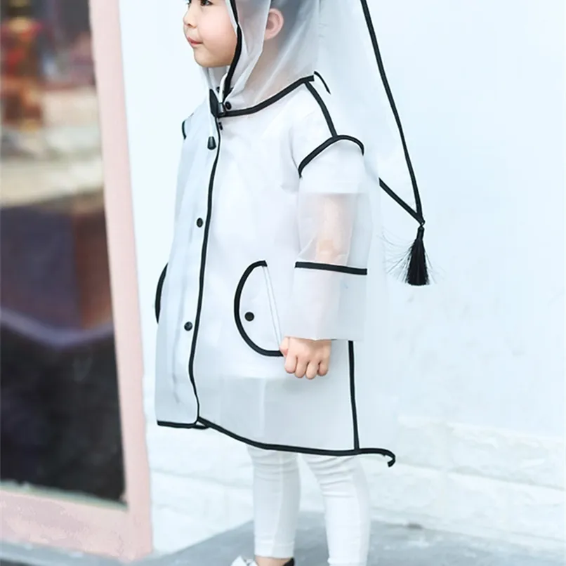 Kids Raincoat Waterproof Rain Clear Transparent Children kindergarten school Student Rainsuit Protective Poncho Covers 220718