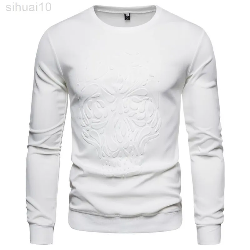 Mannen Sweatshirts 2021 Nieuwe Lente en Herfst Drie-Dimensionale Patroon Mannelijke Trui Trendy Dunne Koreaanse Stijl Tiener Jongens Merk L220730