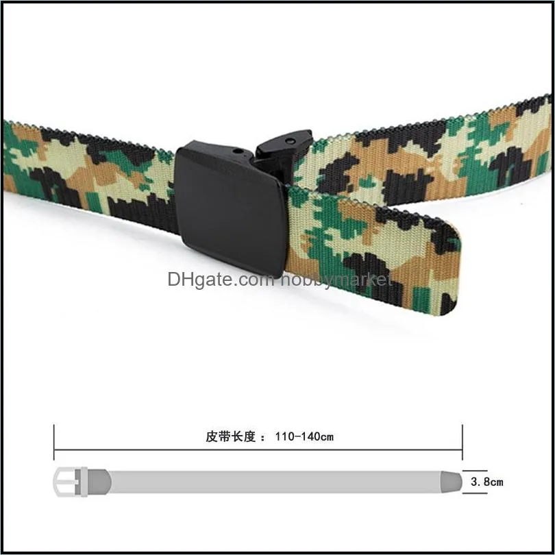 Belts Cavas Belt Camouflage Pattern Outdoor Nylon Waistband Woven Trouser (4Colors 110-140cm Length 3.8cm Width)