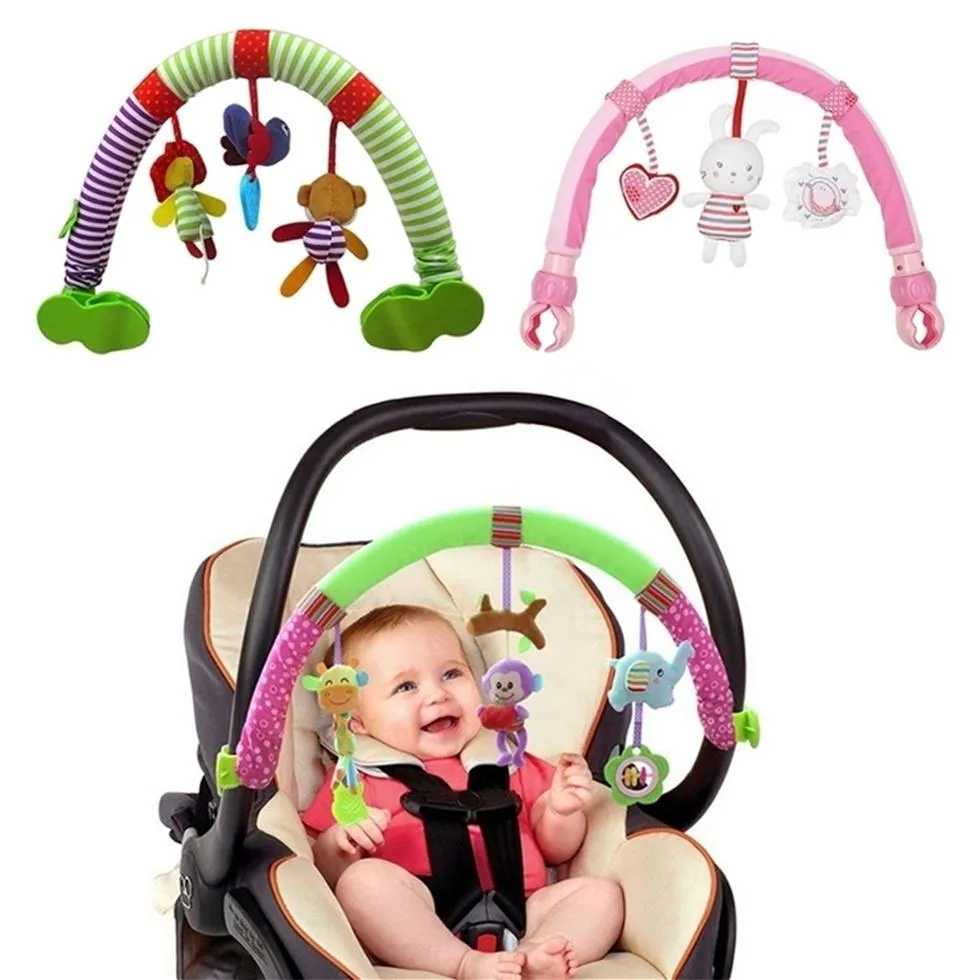 Baby Rattles Sponge Stroller Toy Bed Bell Toy Newborn Travel Play Arch Stroller Crib Accessory Soft Cute Handbell Bed Hanging 2012276z