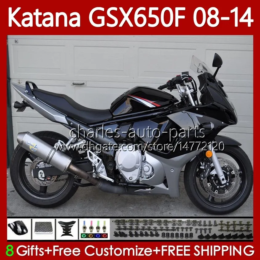 Nadwozie dla Suzuki Katana GSXF 650 GSX-650F GSX650F GSXF650 2008 2009 2010 2011 12 13 14 120NO.88 GSX 650F Gloss Black GSXF-650 08 09 10 11 2012 2013 2014 OEM OEM