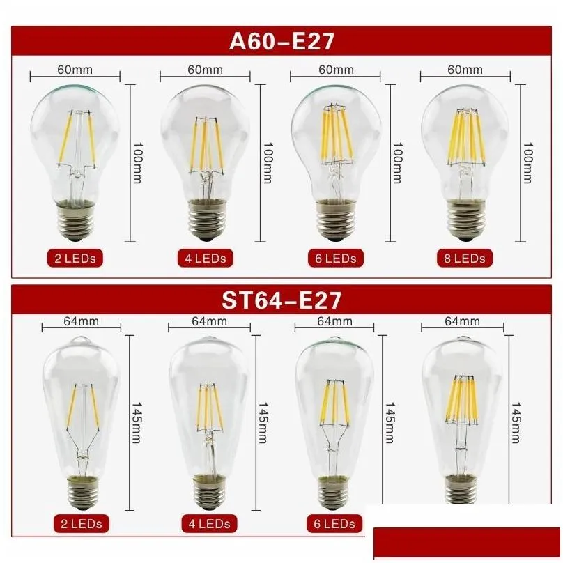 led filament dimmable c35 candle bulb 2w 4w 6w e14 bulbs light 110v 220v clear glass crystal chandeliers pendant floor lights edison