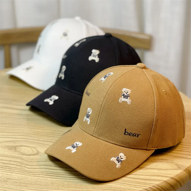 Casquettes à billes décontractées Fashion ours broderie Baseball Cap Hats de sport pour hommes